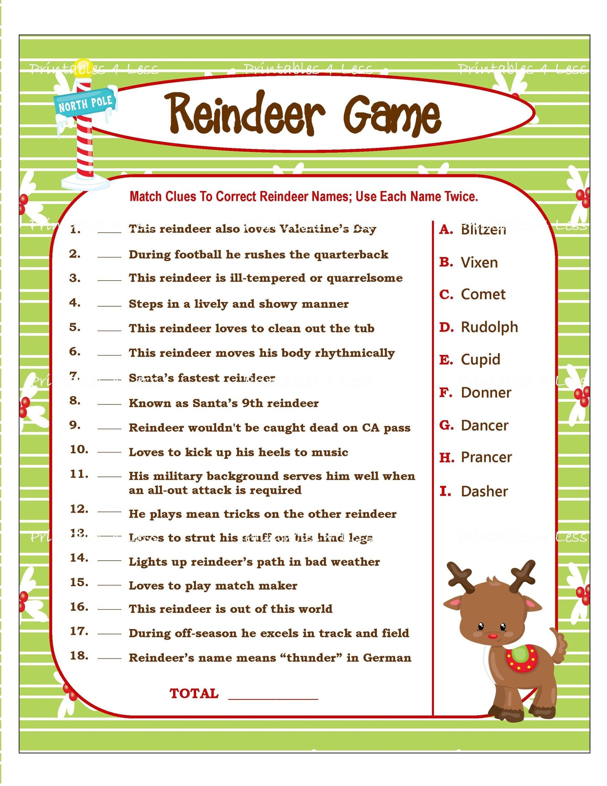 Christmas Game Printables
