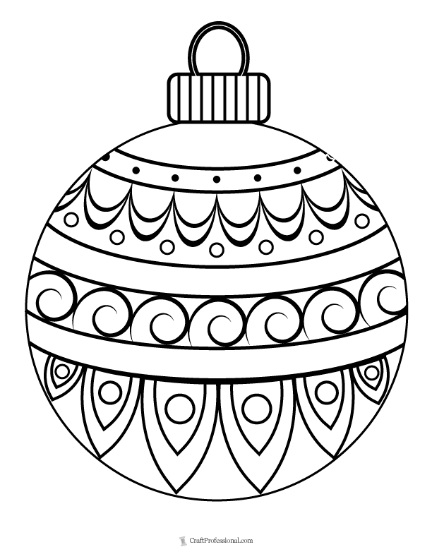 Christmas Ornament Coloring Page Printable Free Printable Free Templates