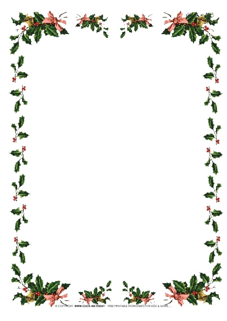 Christmas Paper Borders Free Printable Printable Templates
