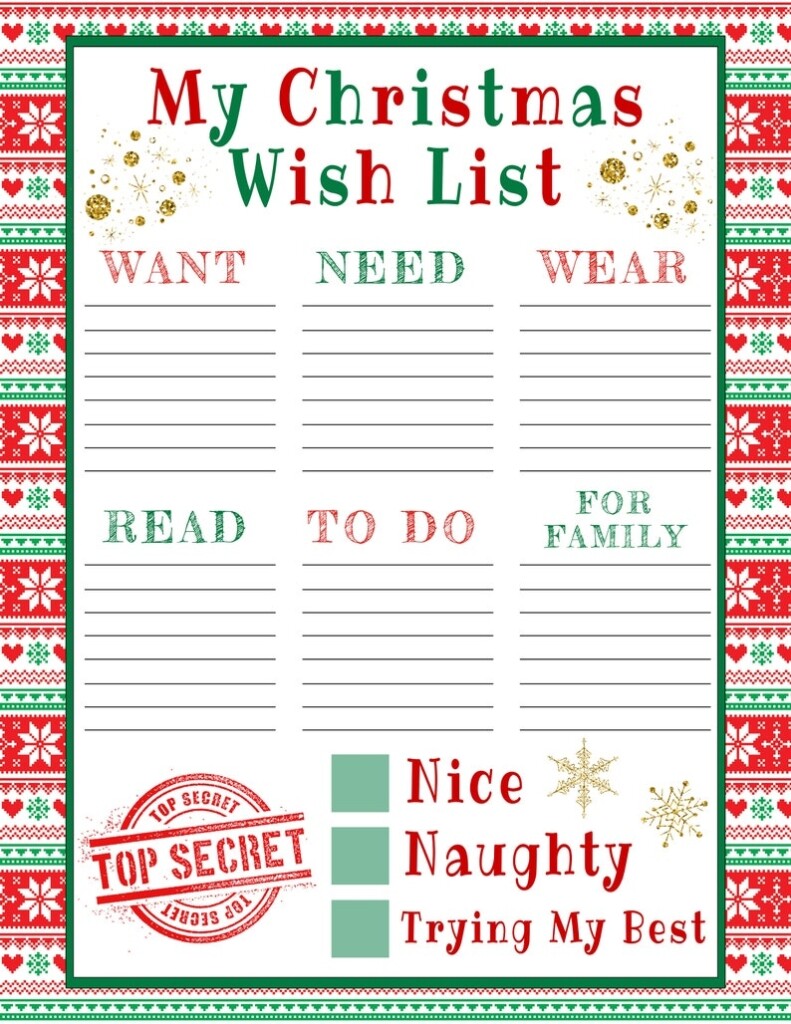 Christmas Wish List Printable Template For Kids Editable Etsy UK