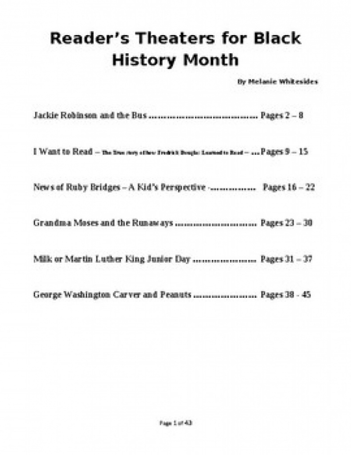 Church Free Printable Play Black History Skits