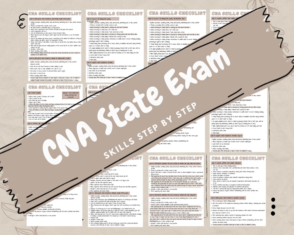 CNA Skills Test Study Guide Etsy