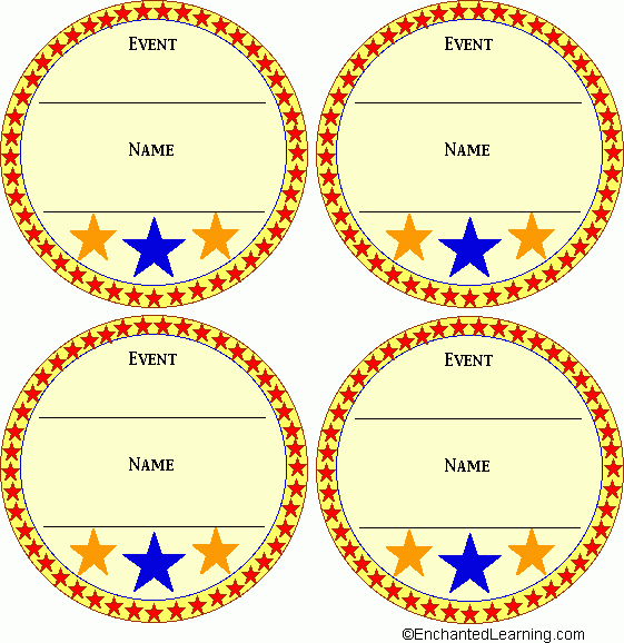 Color Medal Templates EnchantedLearning