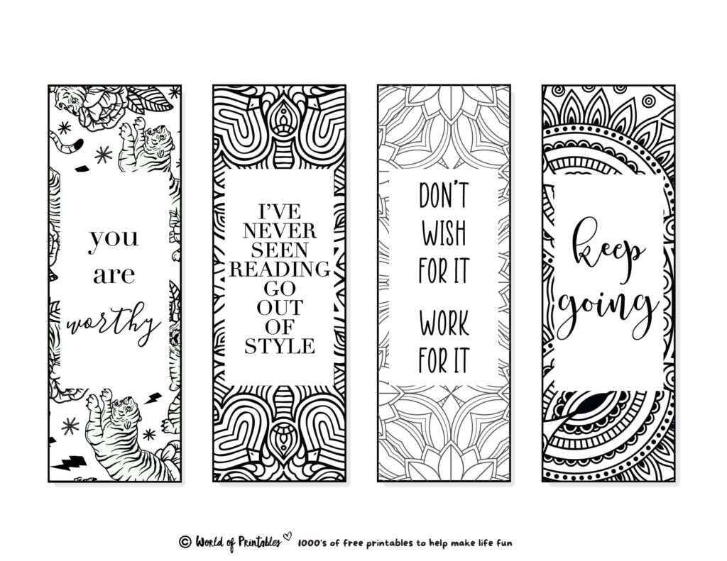 Coloring Pages Bookmarks Printable For Free