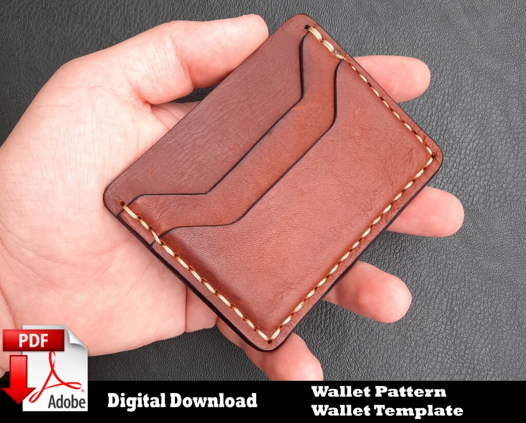Craft Supplies Tools Leather Minimalist Wallet PDF PATTERN Cardholder 