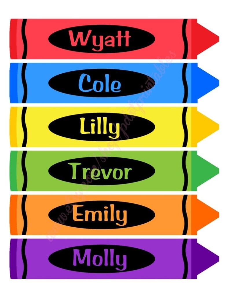 Crayon Name Tags Printable Free Printable Sight Words List