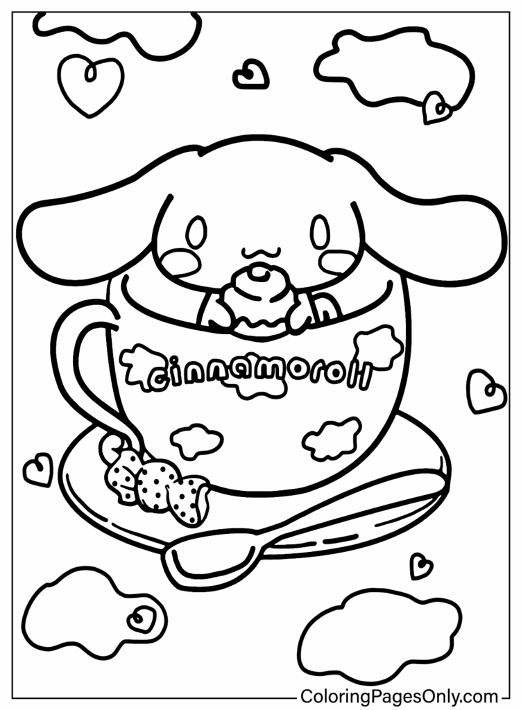 Cute Cinnamoroll Coloring Page Free Printable Coloring Pages