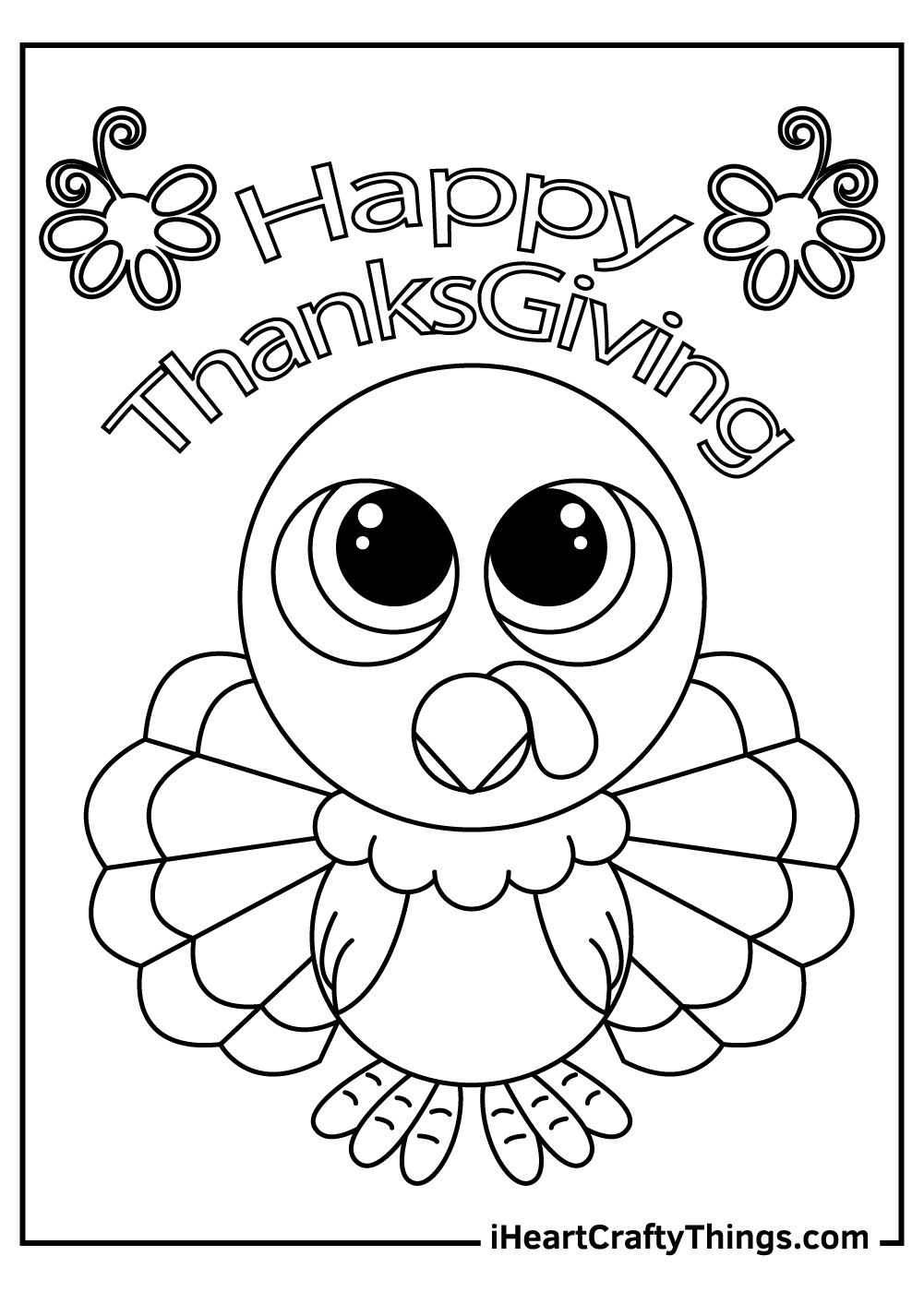 Cute Thanksgiving Turkey Coloring Pages