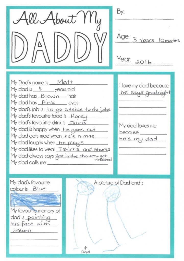 Dad Questionnaire Free Printable
