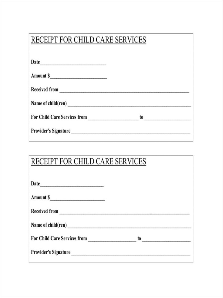 Daycare Receipt 9 Examples Format Pdf Examples Free Printable