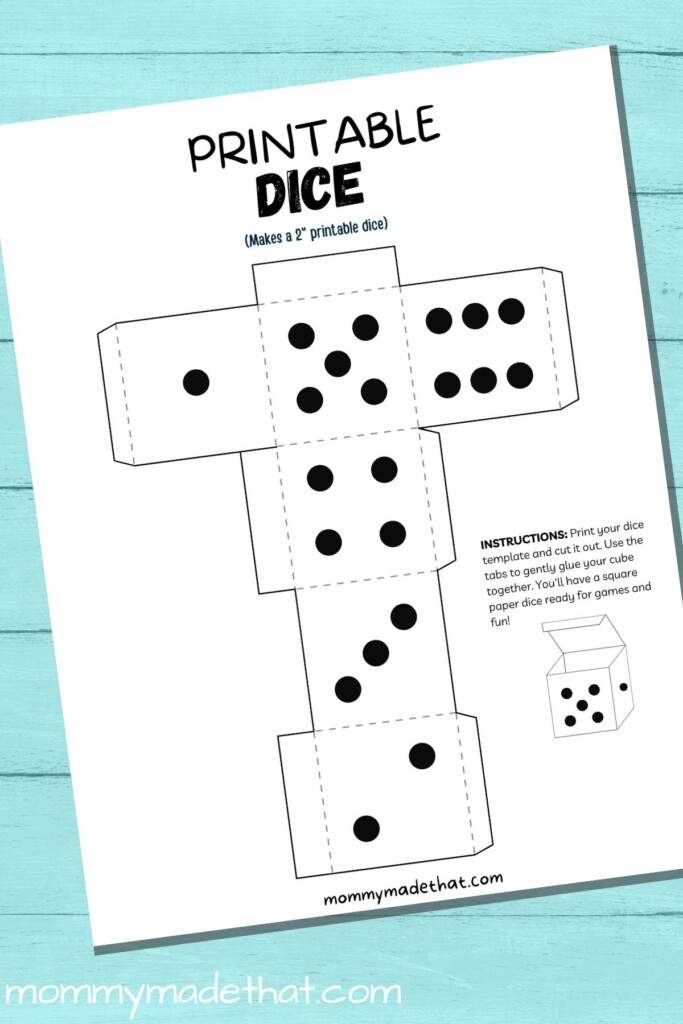 Dice Template Printable Free