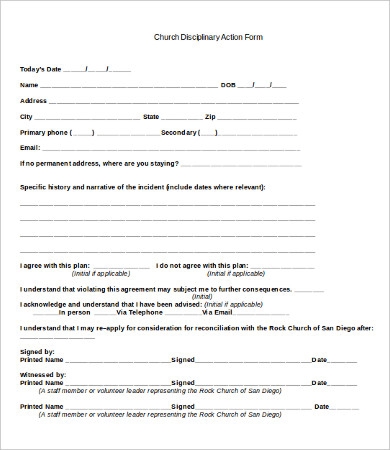 Disciplinary Action Form 21 Free Word PDF Documents Download