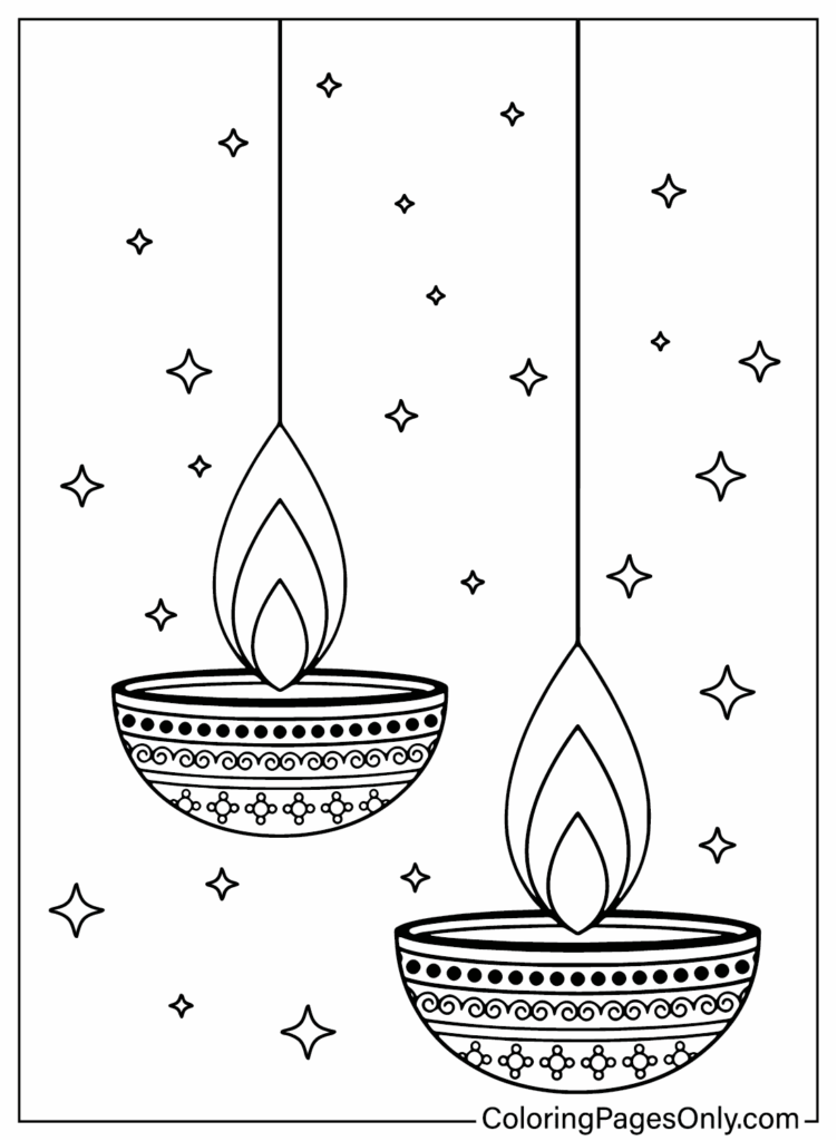Diwali Coloring Page Free Printable Free Printable Coloring Pages