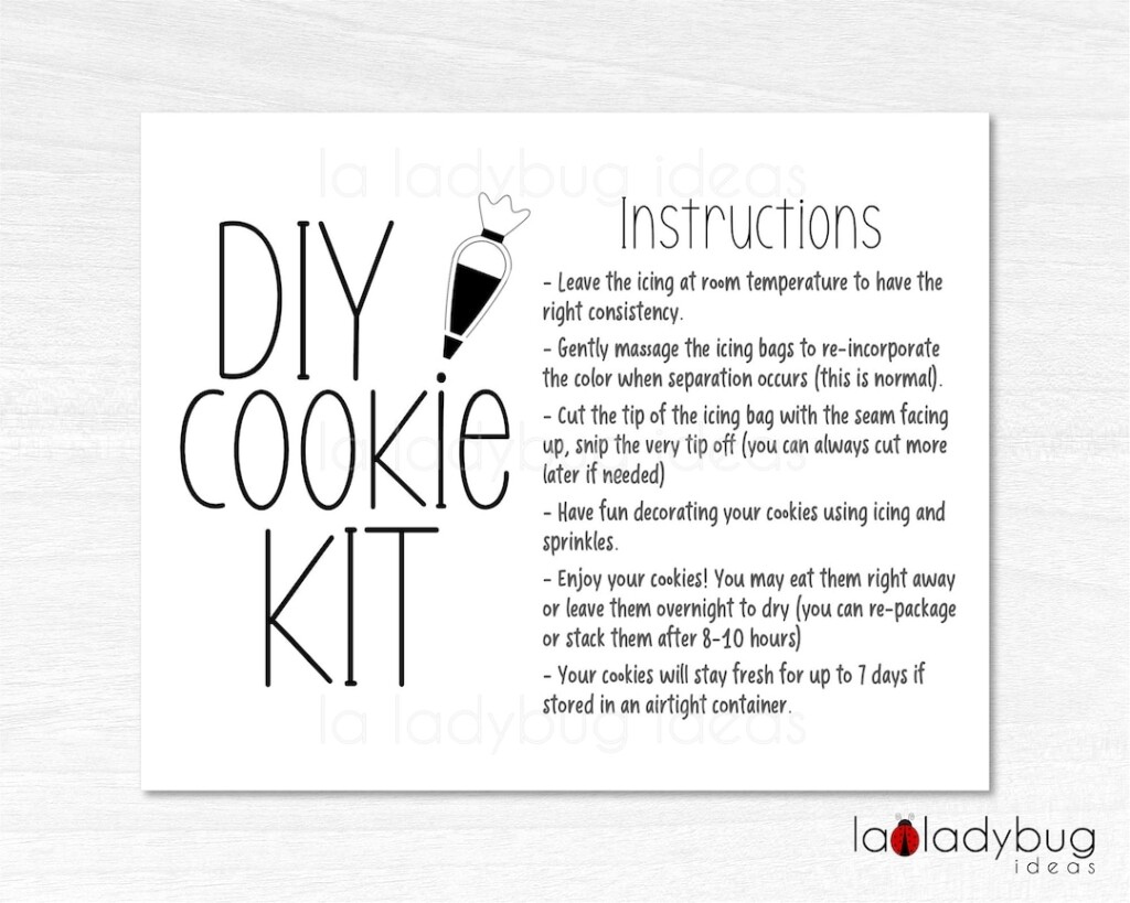 DIY Cookie Kit Instructions DIY Cookie Kit Directions Cookie Kit 