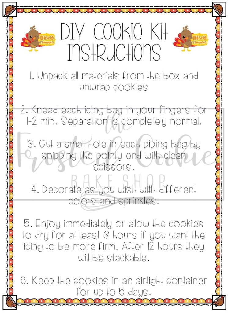 Diy Cookie Kit Instructions Printable Free