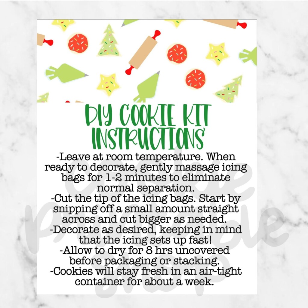 Diy Cookie Kit Instructions Printable Free Printable And Enjoyable 