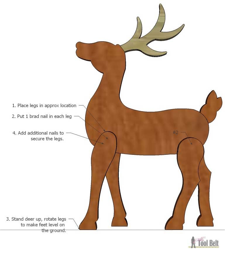 DIY Wood Reindeer Wood Reindeer Reindeer Wooden Reindeer