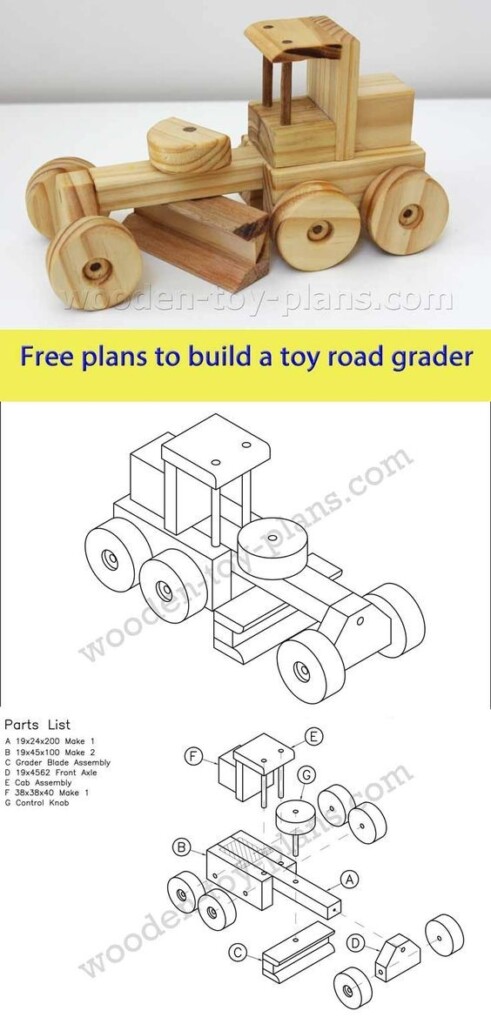 Download Free Printable Plans To Build This Toy Road Grader Plans 