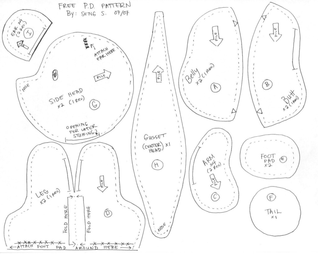 Downloadable Memory Bear Sewing Pattern Free Printable Printable 