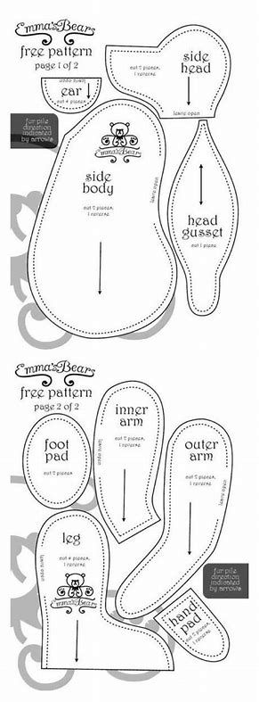 Downloadable Printable Free Memory Bear Pattern Pdf