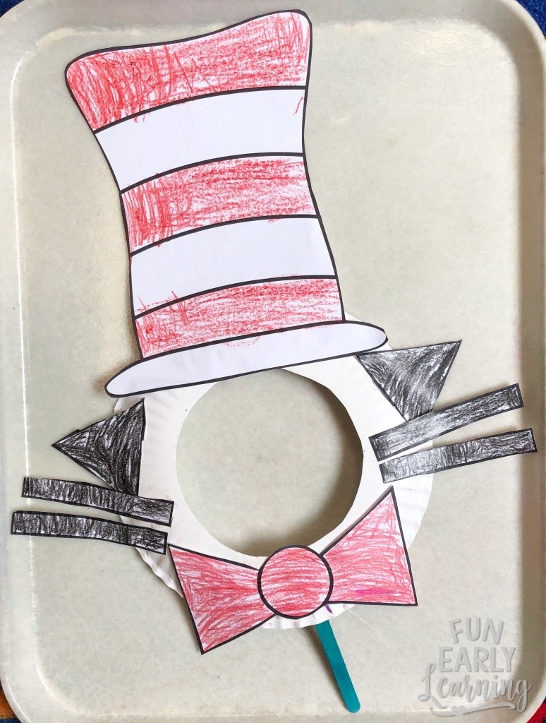 Dr Seuss Cat In The Hat Paper Plate Kid 39 s Craft With Free Template