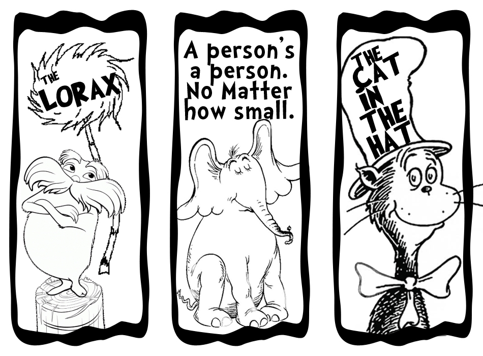 Dr Seuss Free Printable Bookmarks