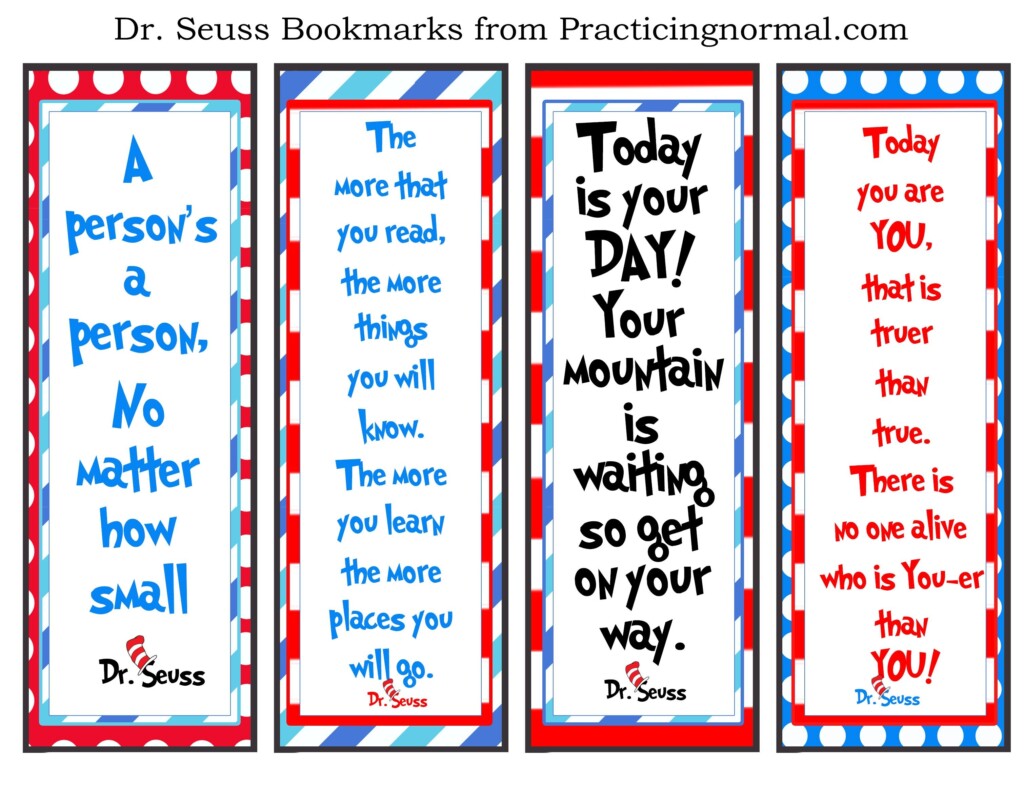 Dr Seuss Printable Bookmarks Printable Sight Words List