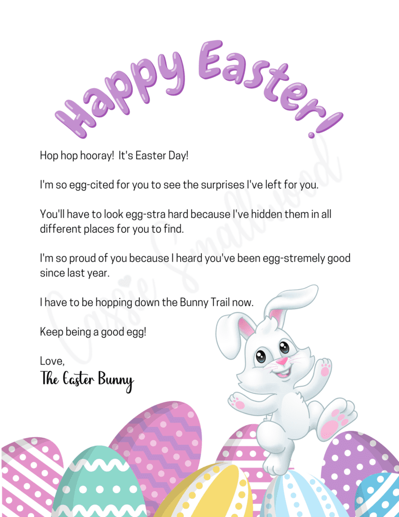Easter Bunny Printable Letter Printable Word Searches Free Word Template