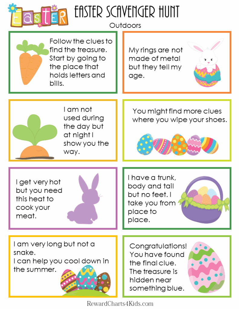 Easter Scavenger Hunt Clues Printable Printable Free Templates