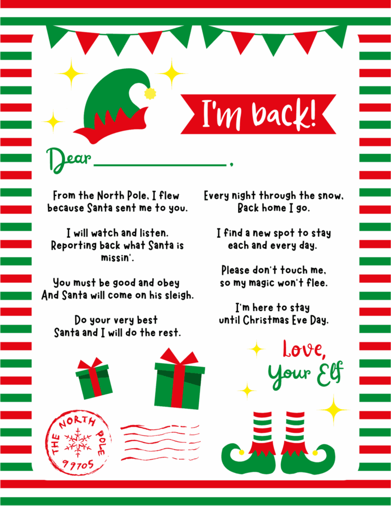 Elf On The Shelf Arrival Letter 2025 Printable Julie M Olsen