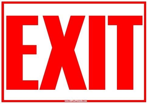 Exit Sign Free Printable