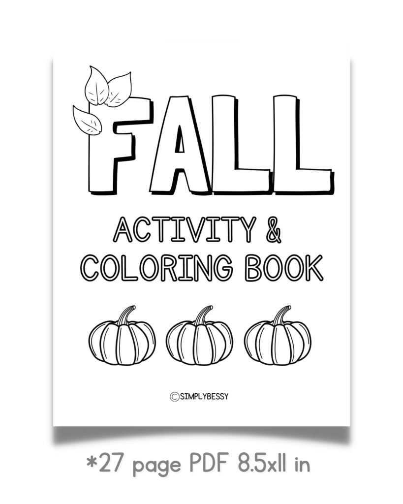 Fall Activity And Coloring Book For Kids FREE PRINTABLE