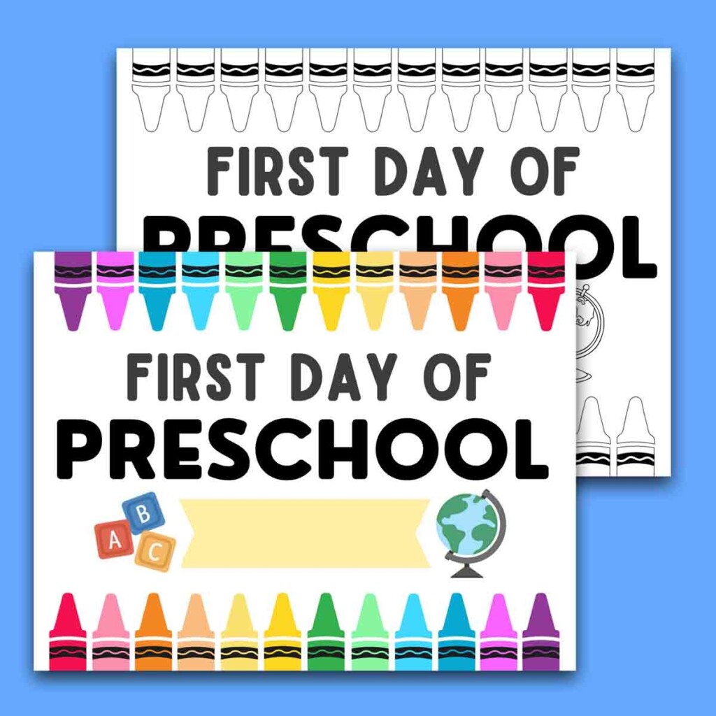 First Day Of Preschool Free Printable Sign Free Printables Hub