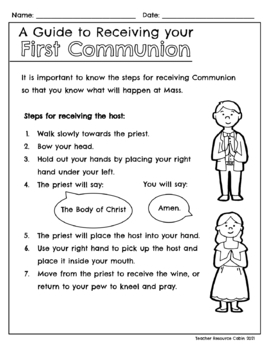 First Holy Communion Workbook Primary Catholic Education Eucharist