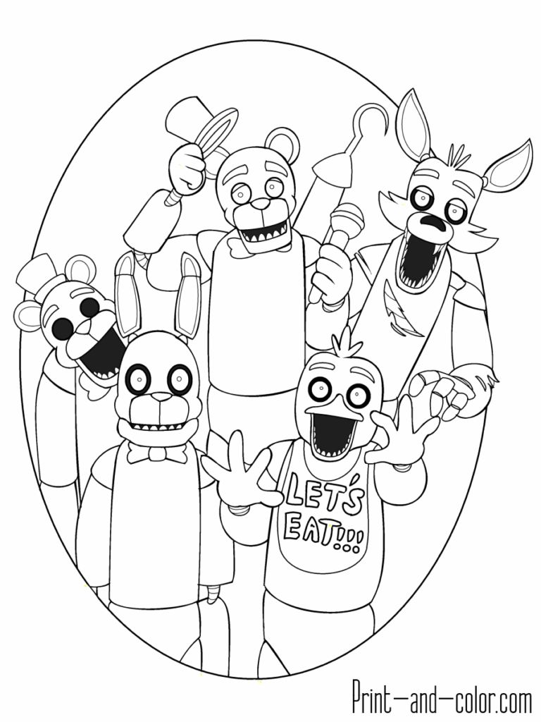 Five Nights At Freddy 39 s Coloring Pages Print And Color