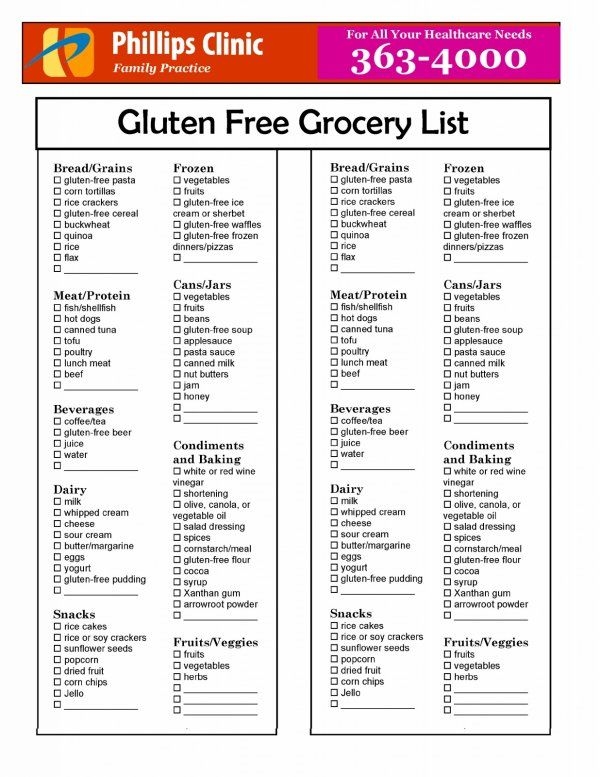 Food Gluten Free Food List