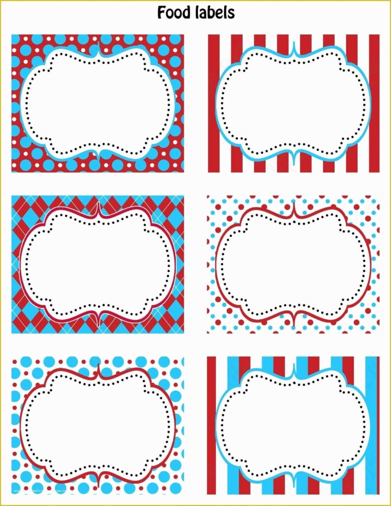 Food Labels For Party Template