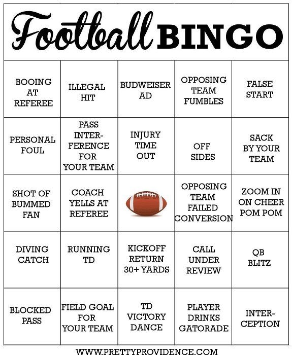 Football Bingo Printable