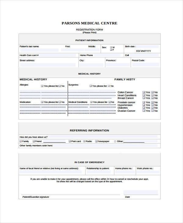 FREE 41 Printable Medical Forms In PDF Excel MS Word