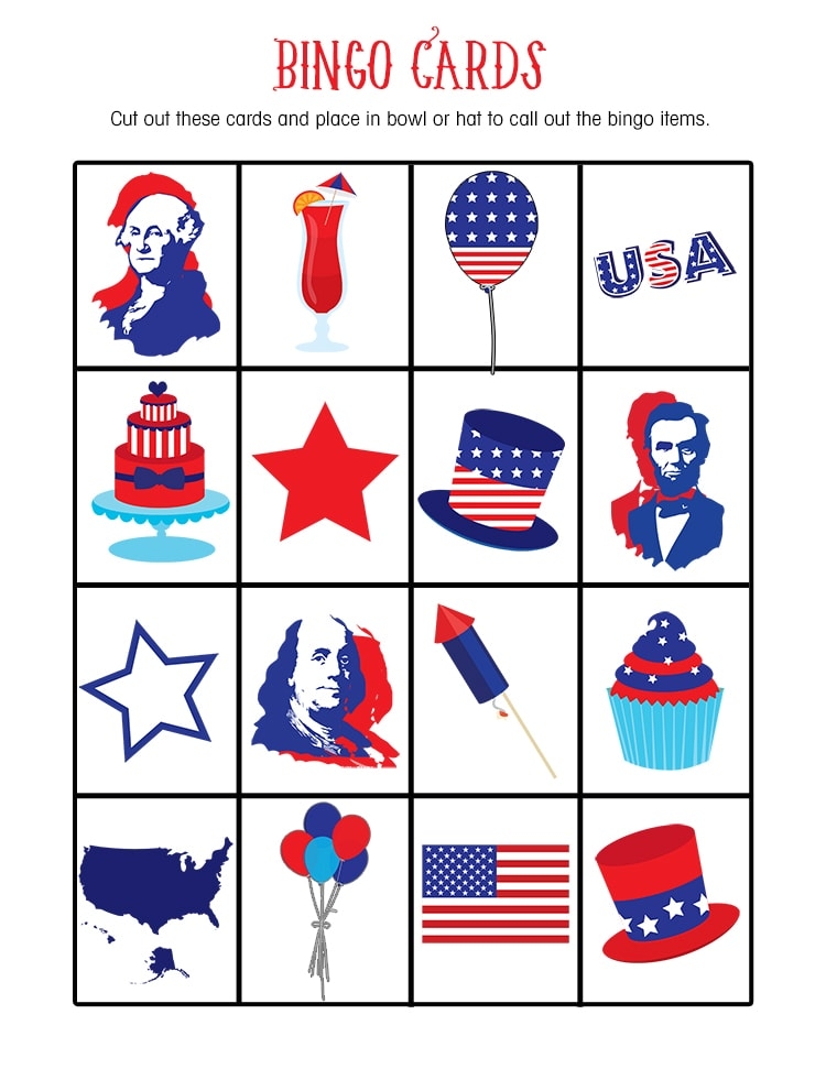 FREE 4th Of July Bingo Printable Lil 39 Luna