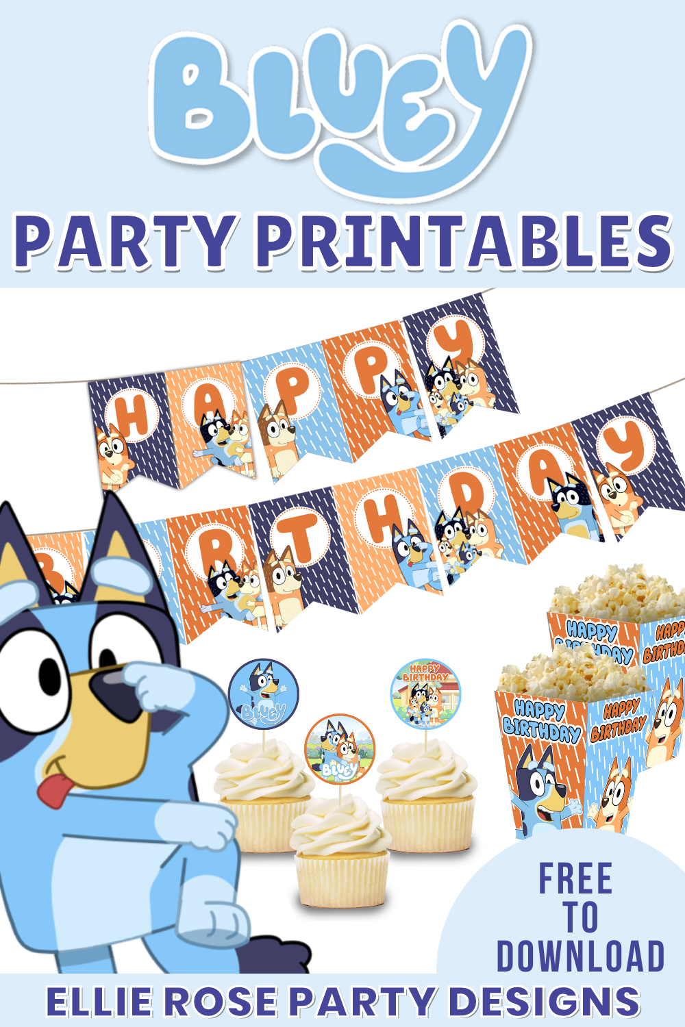 Free Bluey Party Printable Ideas Ellierosepartydesigns