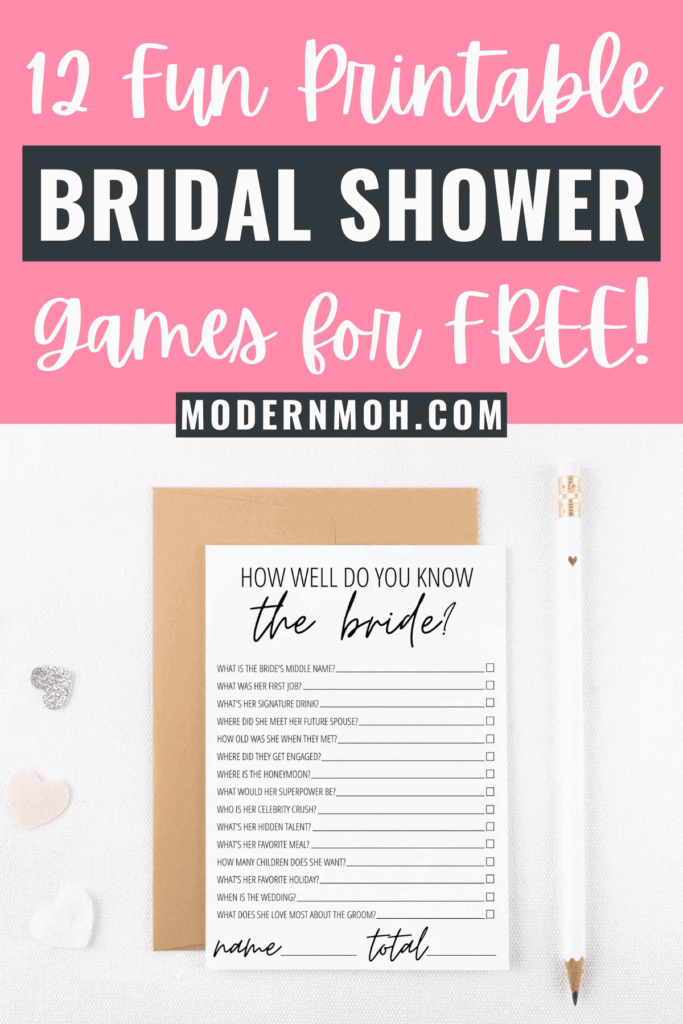 Free Bridal Shower Game Templates