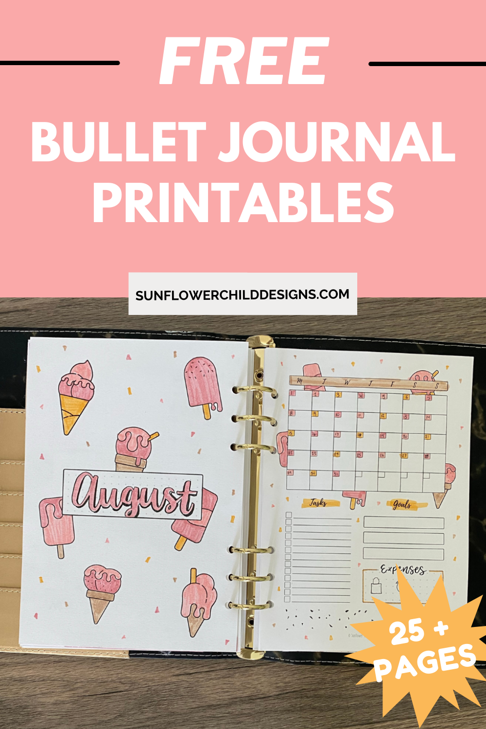 Free Bullet Journal Printables 25 Pages With Doodles Sunflower Child