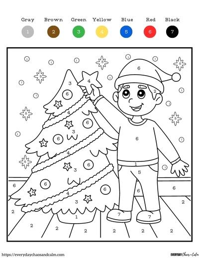 Free Christmas Color By Number Printables For Kindergarten