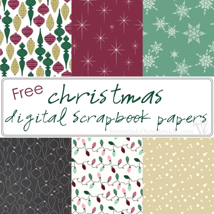 Free Christmas Digital Scrapbook Paper Houseful Of Handmade