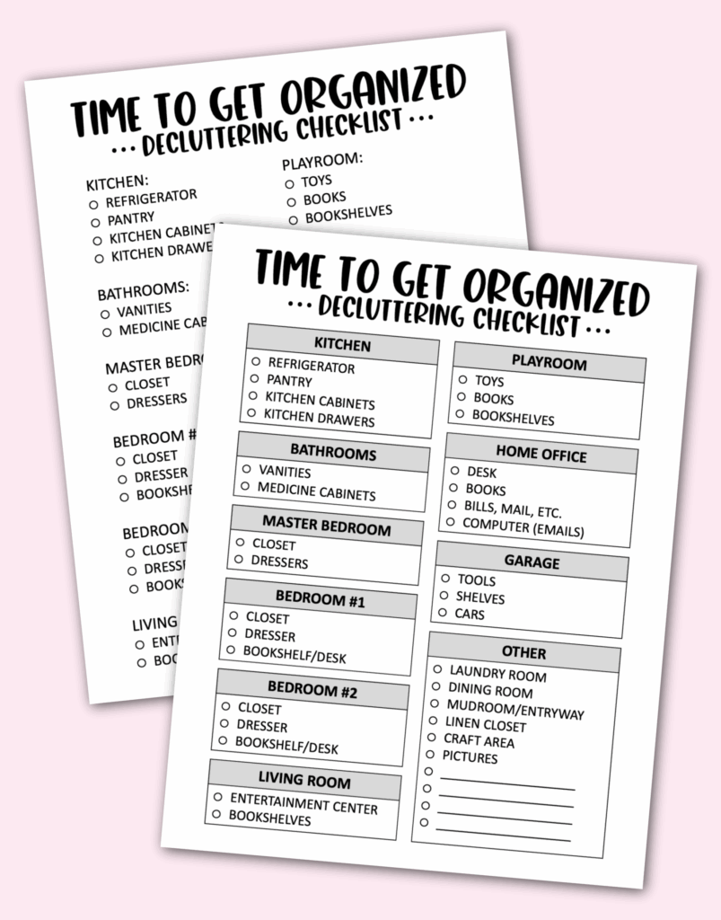 Free Decluttering Printables