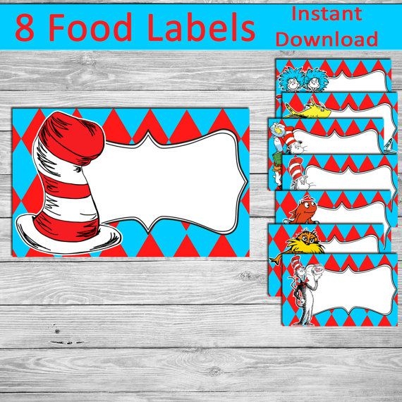 Free Dr Seuss Food Label Printables Educational Printable Worksheets