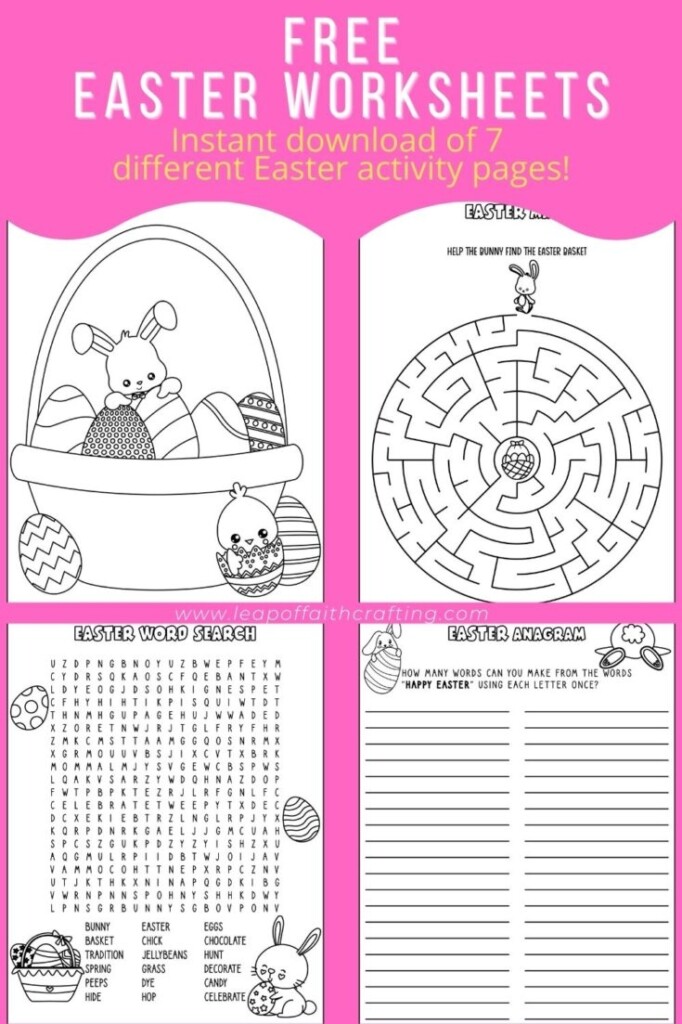 FREE Easter Worksheets PDF Coloring Pages Word Search More Leap 