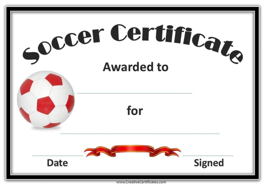 Free Editable Soccer Certificates Customize Online Instant Download