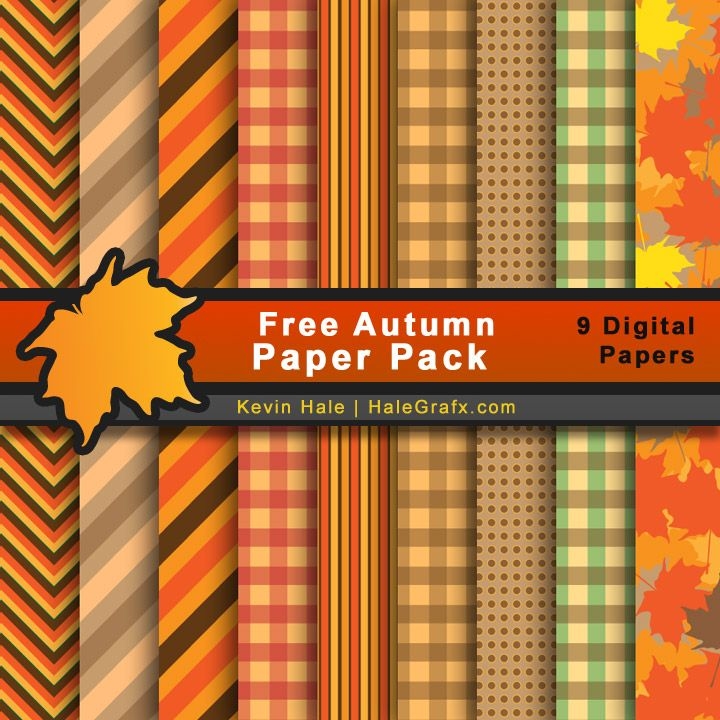 FREE Fall Autumn Digital Paper Pack Free Digital Scrapbooking Paper 